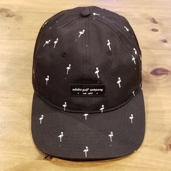 Adidas Golf Hat Cap Snapback Black Flamingo AOP Golfer One Size Adjustable - Picture 1 of 9